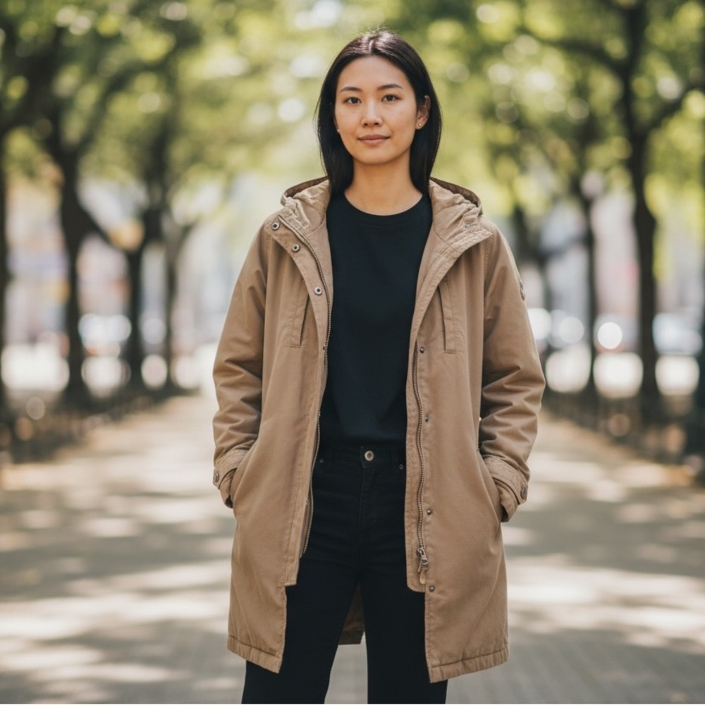 SPIEWAK Hooded Parka Jacket Tan XS